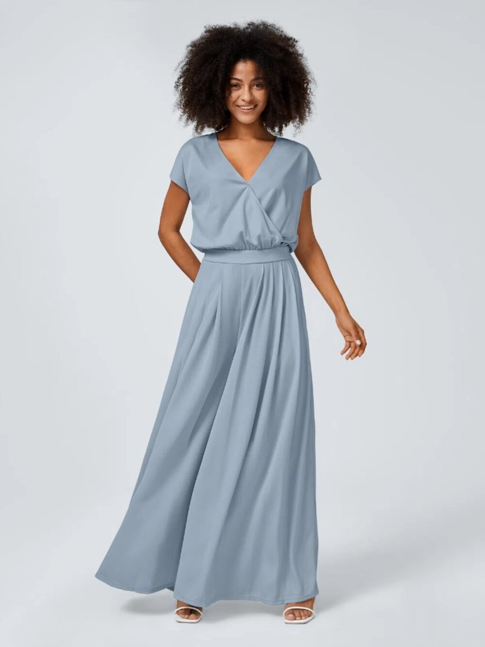 Halara 3X V-Neck Short Sleeve Wide Leg Flowy Waffle Jumpsuit w/Pocket 50% off